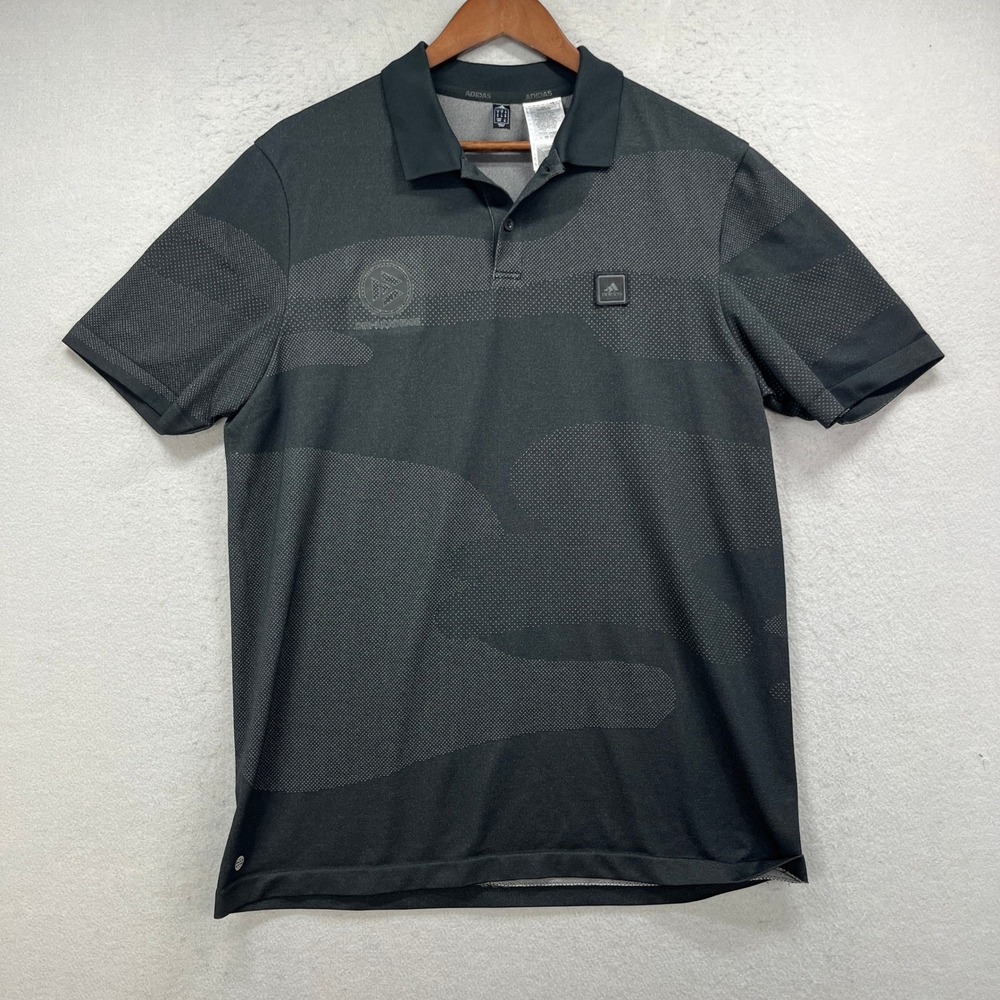 Adidas Polo Shirt Mens Medium Black Camo DFB Akademie Primegreen Athletic